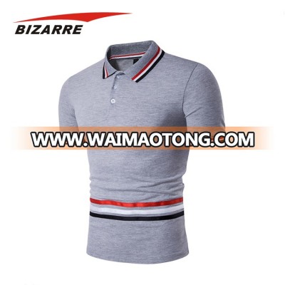 Fashion Style Bodybuilding Screen Printing Striped Polo For Men