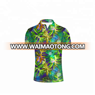 Men button custom quick dry sublimated polo shirt