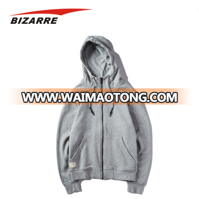 100% cotton mens plain hoodies with zippers