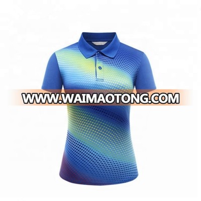 New Design Women Custom Dye Sublimation Polo Shirt Custom