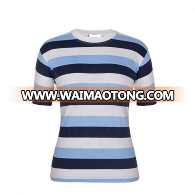 Latest Customized Women Striped Mixed Color T Shirt Factory